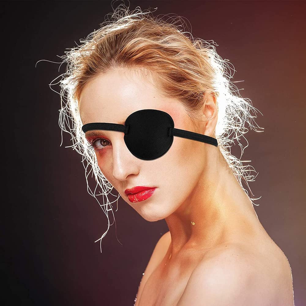 **Aston Andia Soft Polyester Eye Patch for Kids & Adults - Black Lazy Eye Cover for Halloween, Christmas Pirate Costume - Perfect for Sleep, Travel, and Light Sensitivity Relief**