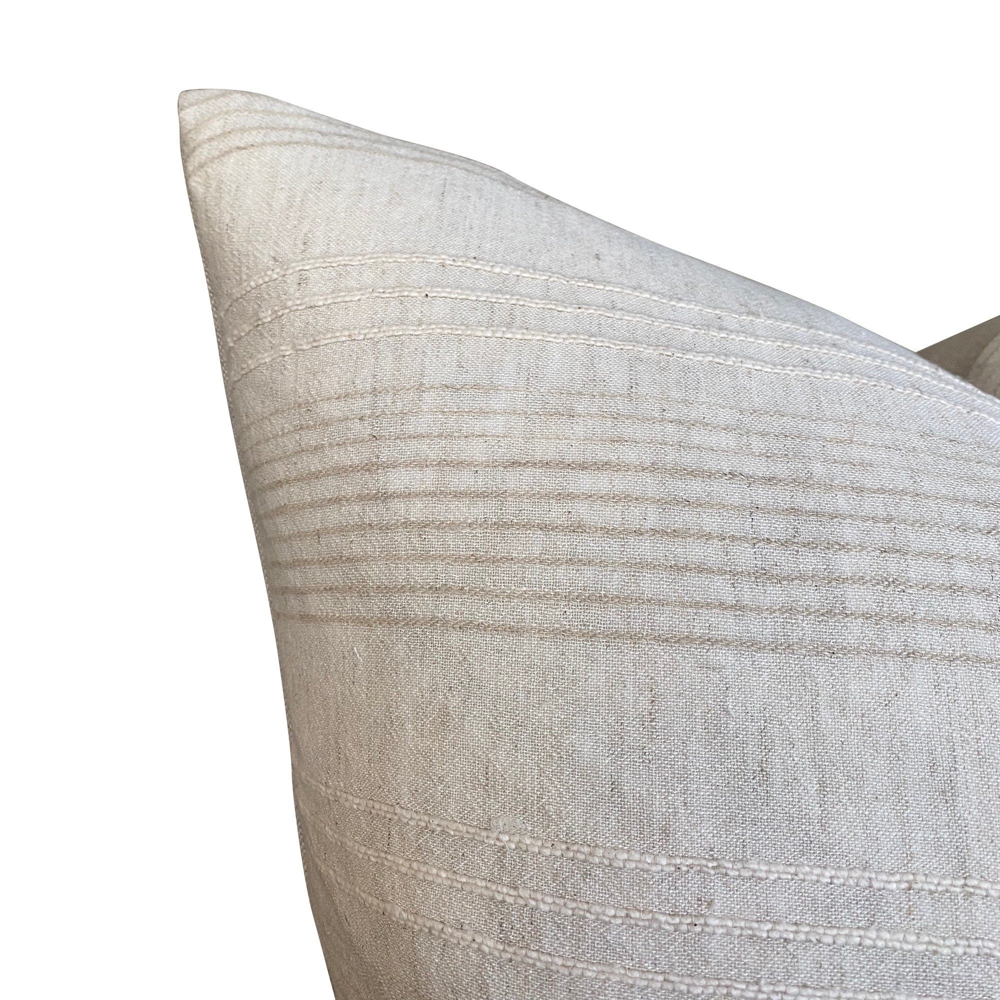 Chiang Mai Native Cotton Beige Stripe Pillow Cover - Ready to Ship | Bohemian Home Decor for Living Room, Bedroom & Sofa