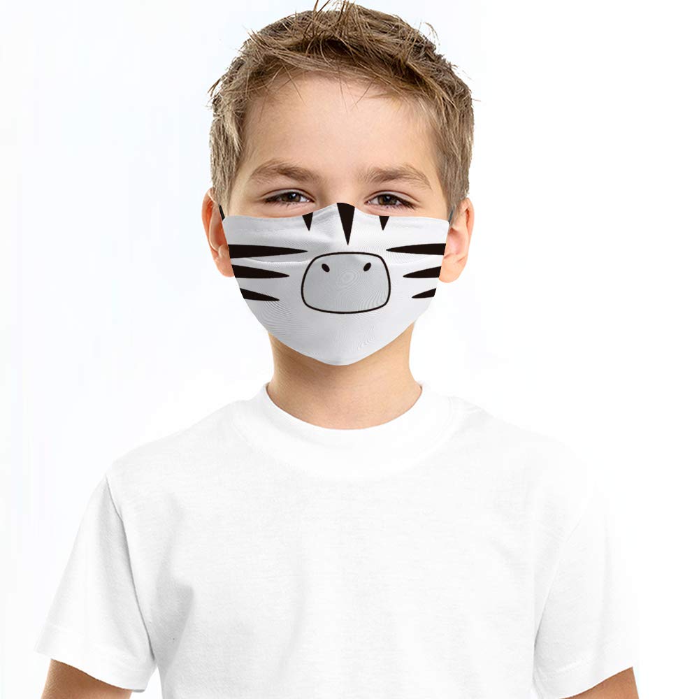 INGEAR Reusable Washable Kids Face Mask - Anti-Droplet & Anti-Dust Protection (Zebra Print, 30-Pack) - Perfect for School, Travel & Outdoor Activities