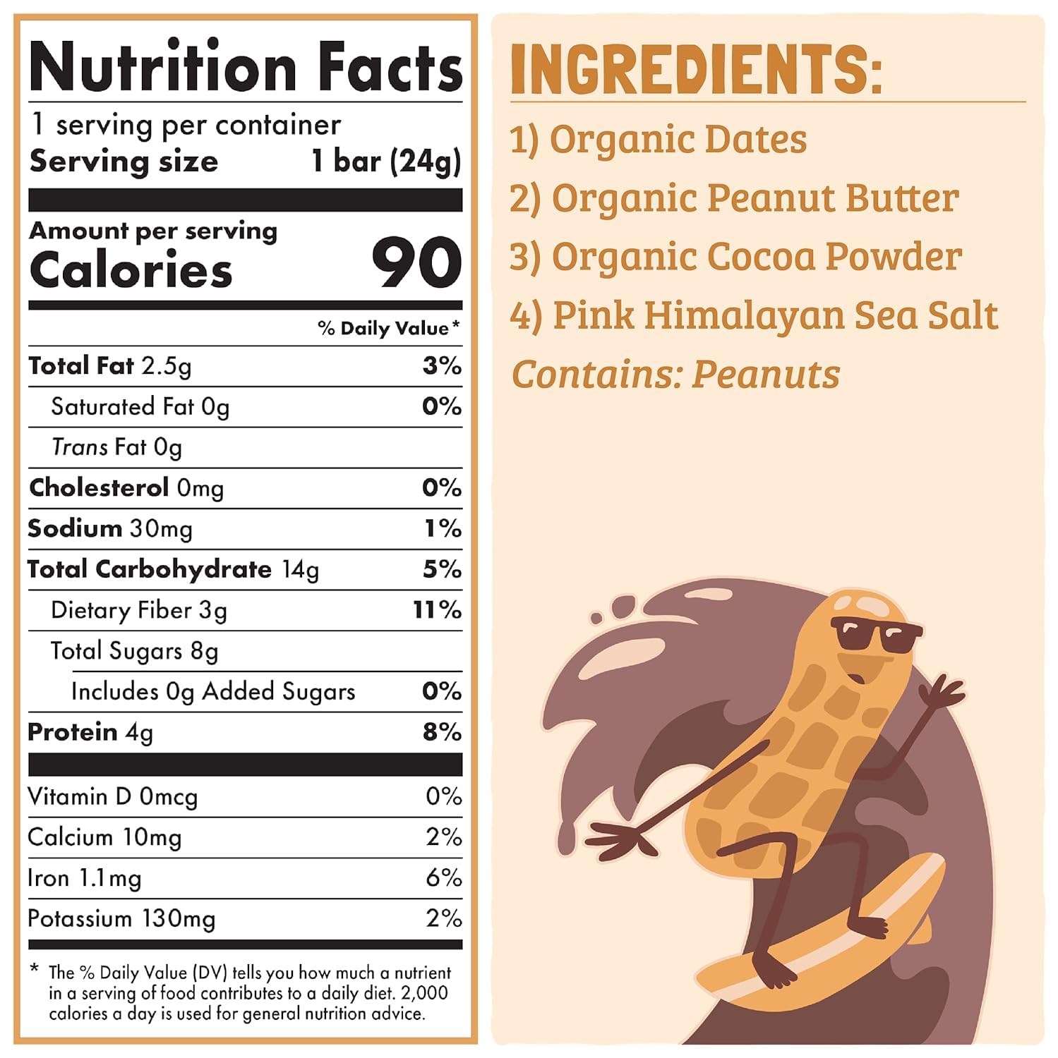 Organic Chocolate Peanut Butter Kids Snack Bars (18 Pack) - Healthy Vegan Paleo School Lunch Snacks - Gluten Free, Dairy Free, No Refined Sugar - Perfect for Lunchboxes, After-School Treats & On-the-Go Nutrition