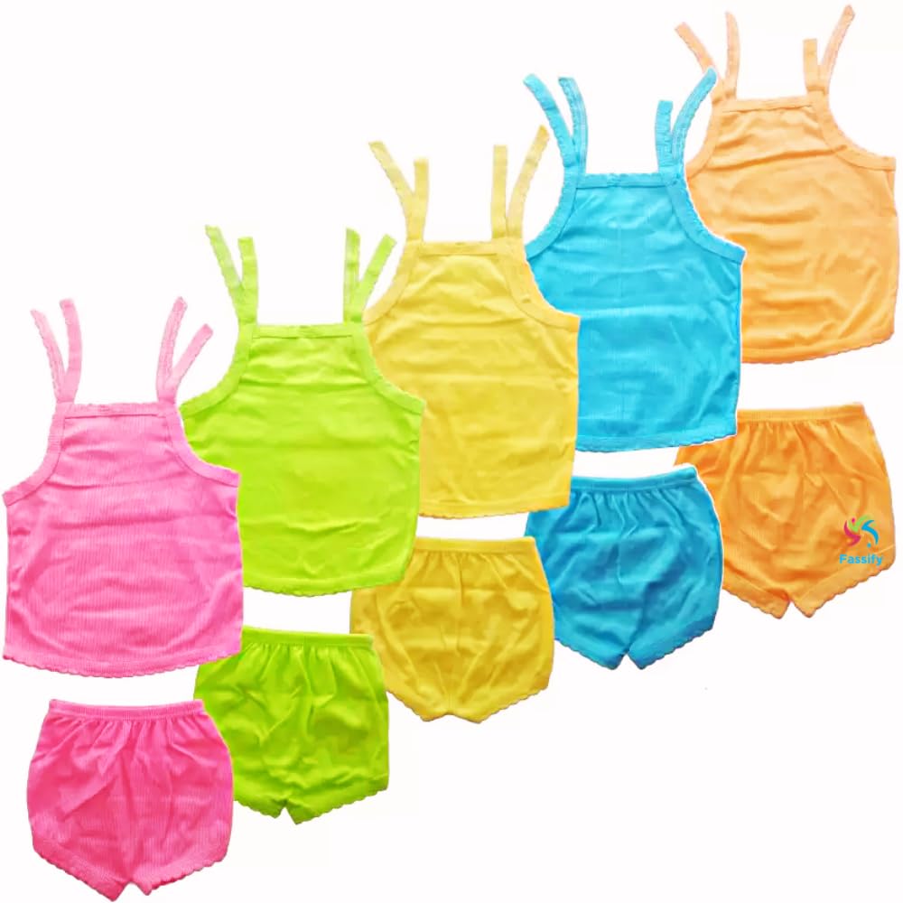 Fassify® 5-Pack Baby Boy & Girl Outfits - Trendy T-Shirts & Shorts Set (0-12 Months, Multicolor) | Perfect for Newborn Photos, Playdates & Everyday Wear