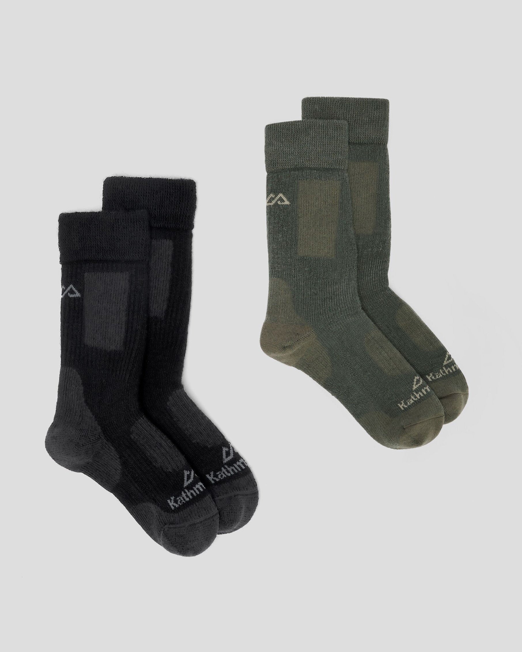 Kids' Thermal Socks 2-Pack - Black & Beige for Winter Warmth | Cozy Cold Weather Socks for Boys & Girls