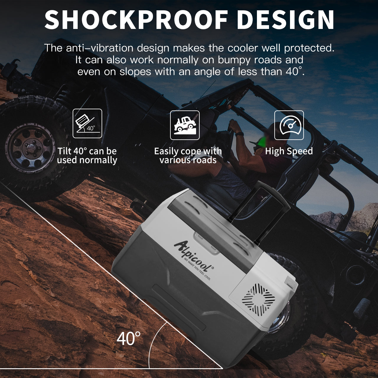 Alpicool CX30 12V Portable Car Refrigerator Freezer - 30 Quart Compact Fridge for Road Trips, Camping & Outdoor Adventures
