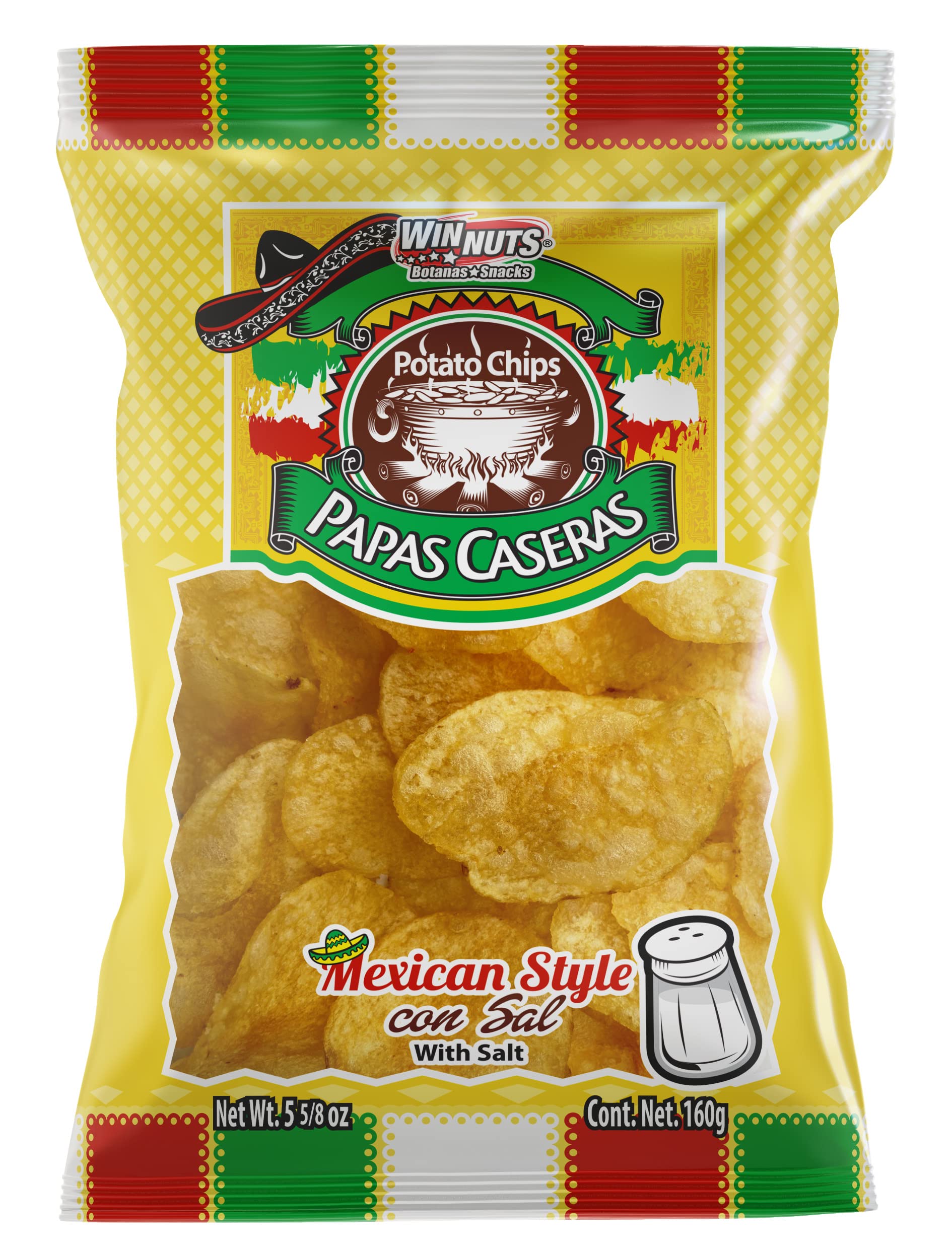 Winnuts Botanas Salty Homemade Potato Chips Snacks - 5.6 oz Bags (3 Pack) - Perfect for Parties, Movie Nights & On-the-Go Snacking