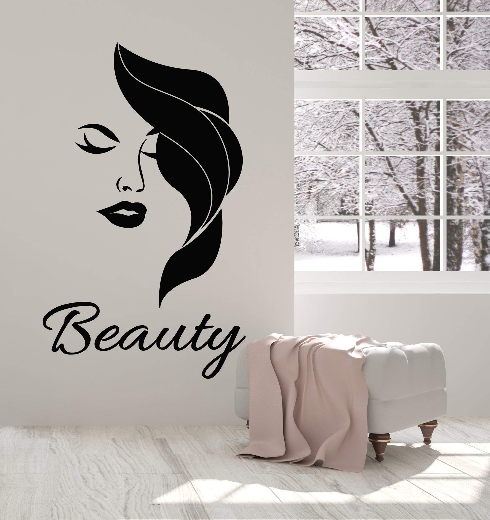 VVWV Beauty Wall Sticker - Salon & Spa Decal for Hair Salons, Barbershops, Nail Art Studios - Motivational Quotes Decor (45x60cm) - Perfect for Makeup Stations, Waiting Areas & Treatment Rooms