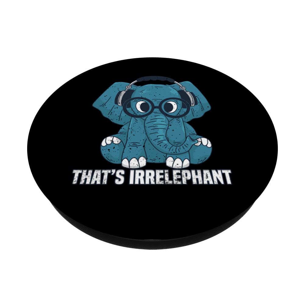 Funny Elephant with Headphones PopSocket - Swappable PopGrip for Phones & Tablets - Cute Animal Design for Music Lovers, Perfect Gift for Elephant Fans & Pop Culture Enthusiasts