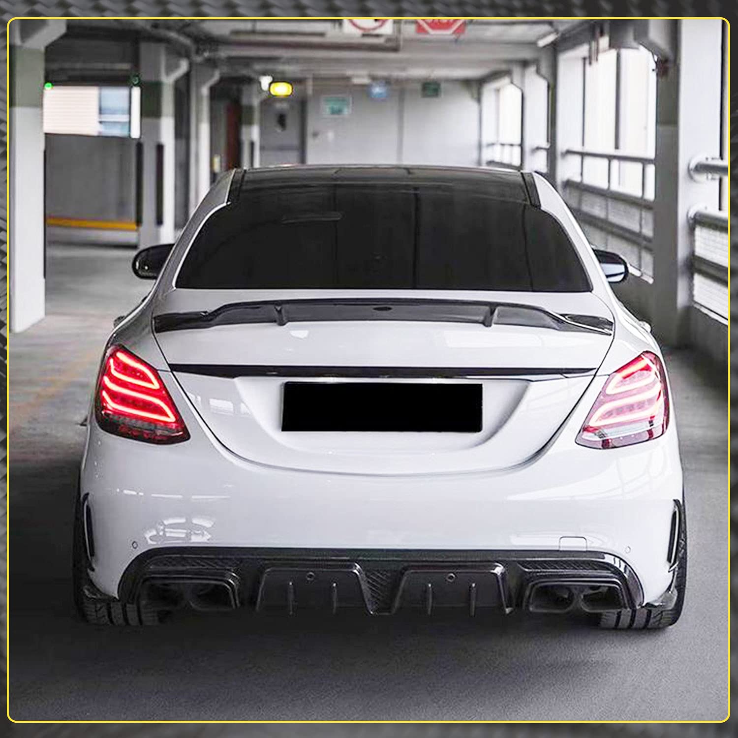 Carbon Fiber Trunk Spoiler for Mercedes Benz C Class W205 (2015-2021) - C180 C200 C250 C300 C400 C43 C63 AMG Sedan Rear Boot Lip Wing - High-Quality Factory Outlet Style A - Perfect for Street Racing & Car Shows