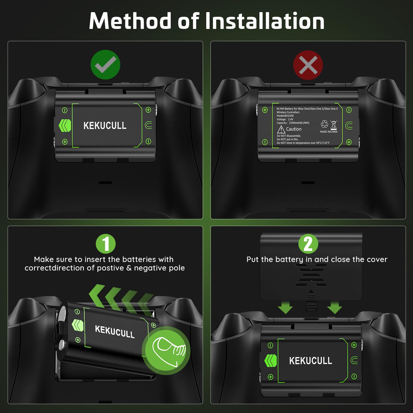 Xbox Series X|S & Xbox One Controller Charging Station with 2x2500mAh Rechargeable Battery Packs - Fast Charger Dock for Wireless Controllers - Perfect for Gaming Sessions & Multiplayer Setups