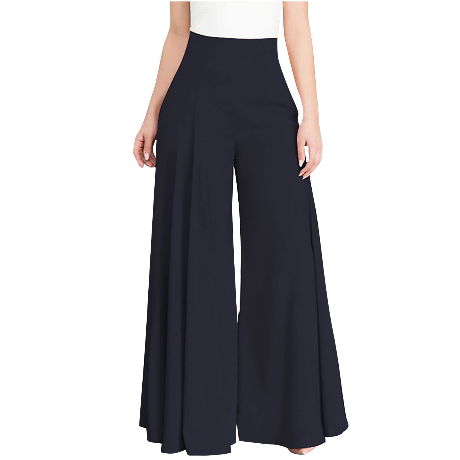 Zquehuo Women's High Waist Sweatpants - Elastic Drawstring Loose Fit Long Pants, Solid Color Comfortable Casual Joggers for Fall & Winter, Perfect for Yoga, Lounge, Running Errands and Home Wear