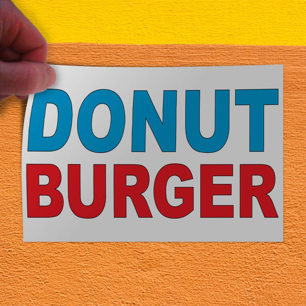 Premium Vinyl Decal Stickers - Donut, Burger, Blue & Red Bar Designs for Restaurants, Food Trucks & Industrial Safety Signs (12x8 Inches) - Perfect for Menu Boards, Windows, Equipment & More