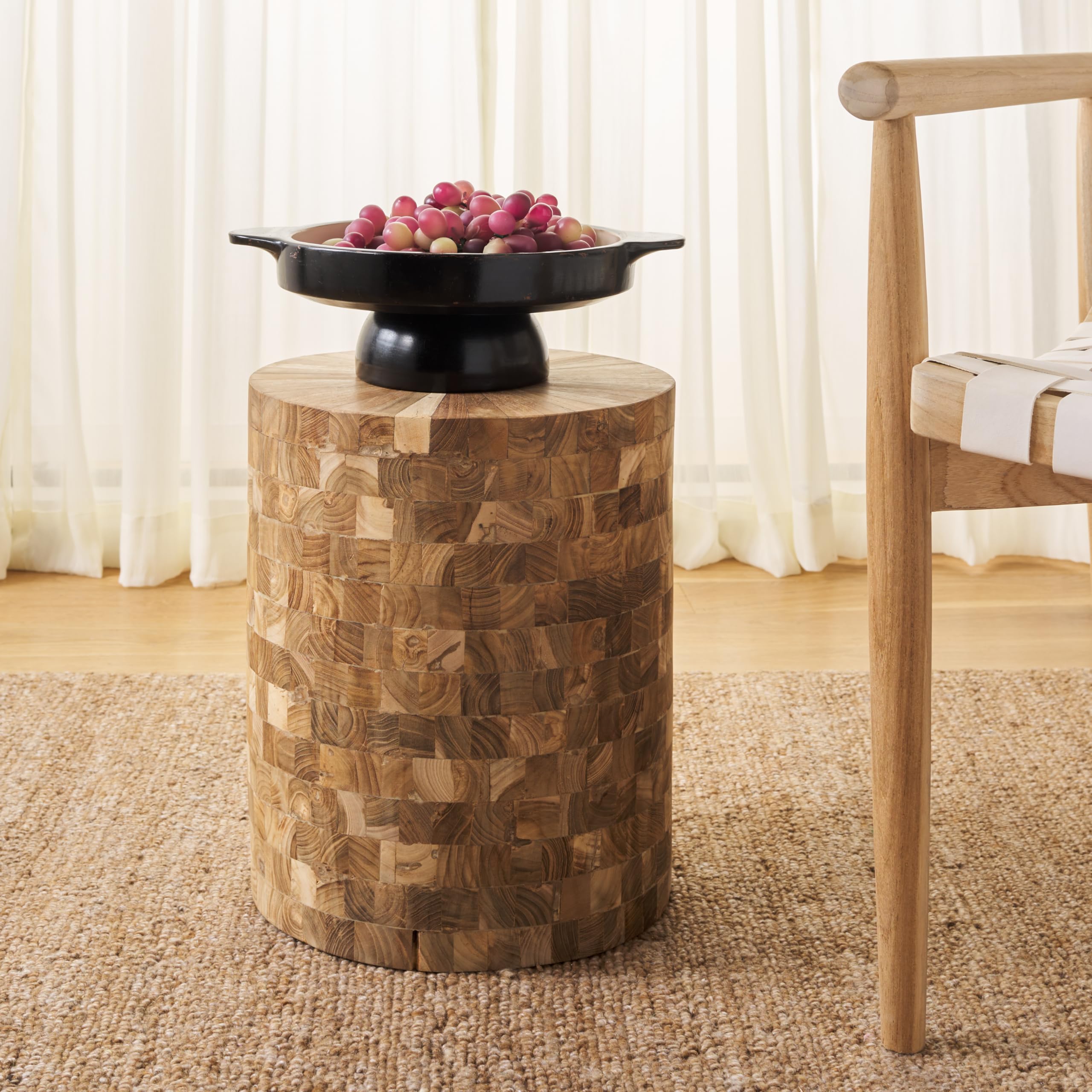 Safavieh Tioga Light Maple Wood Stool - Kitchen Island, Bar, or Entryway Seating - Modern Home Decor Stool for Living Room, Bedroom & Dining Area