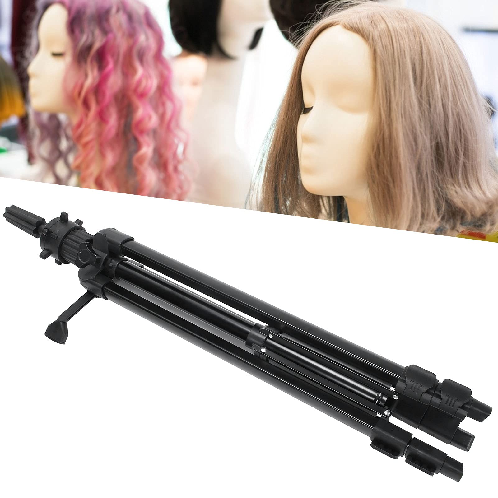 Professional Alloy Hairdressing Mannequin Head Stand - Anti-Slip Adjustable Tripod for Barber Training & Styling Practice - Perfect for Salon, Cosmetology School & Home Use
