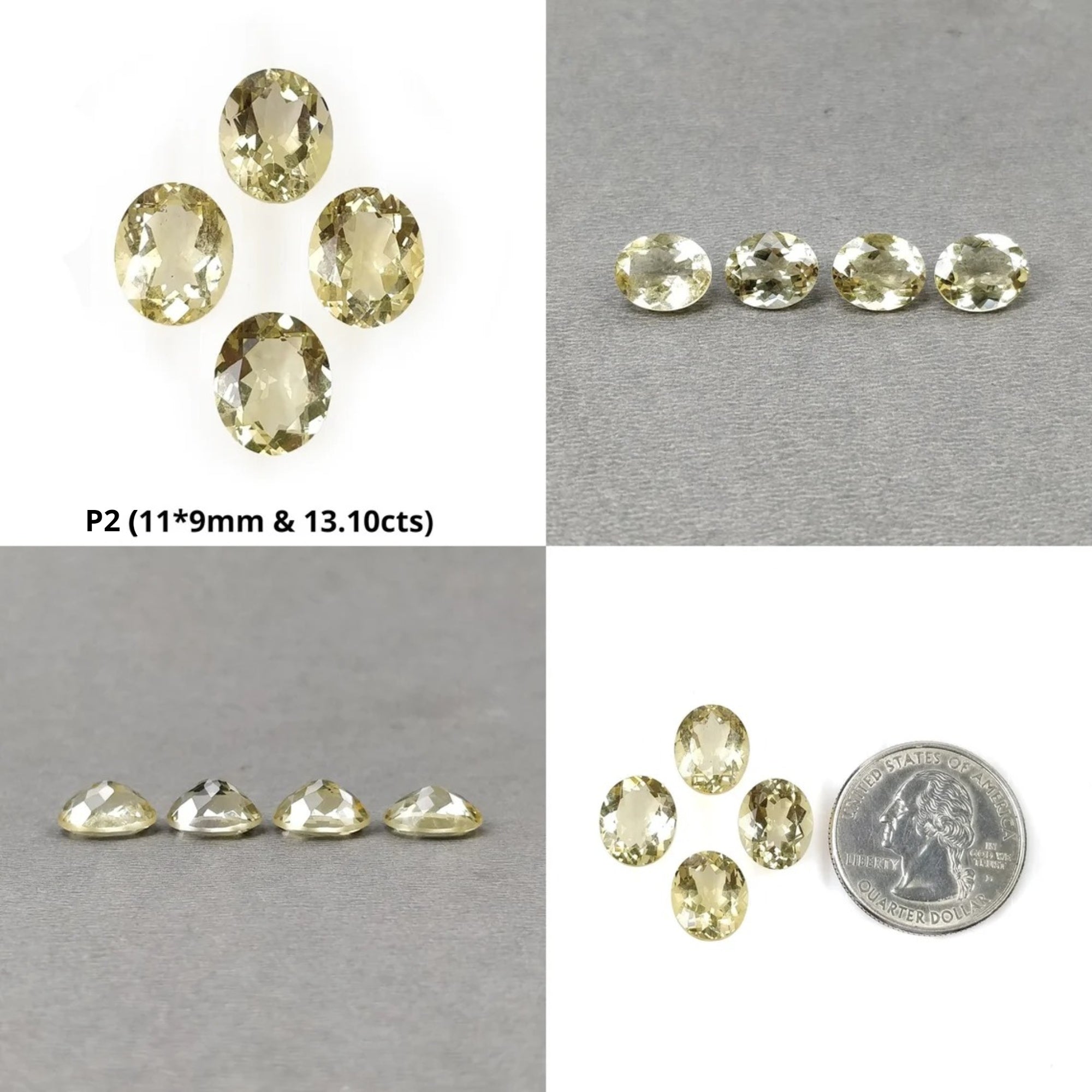Natural Untreated Yellow Citrine Gemstone - Baguette & Oval Cut for Jewelry Making, Healing Crystals & Spiritual Gifts