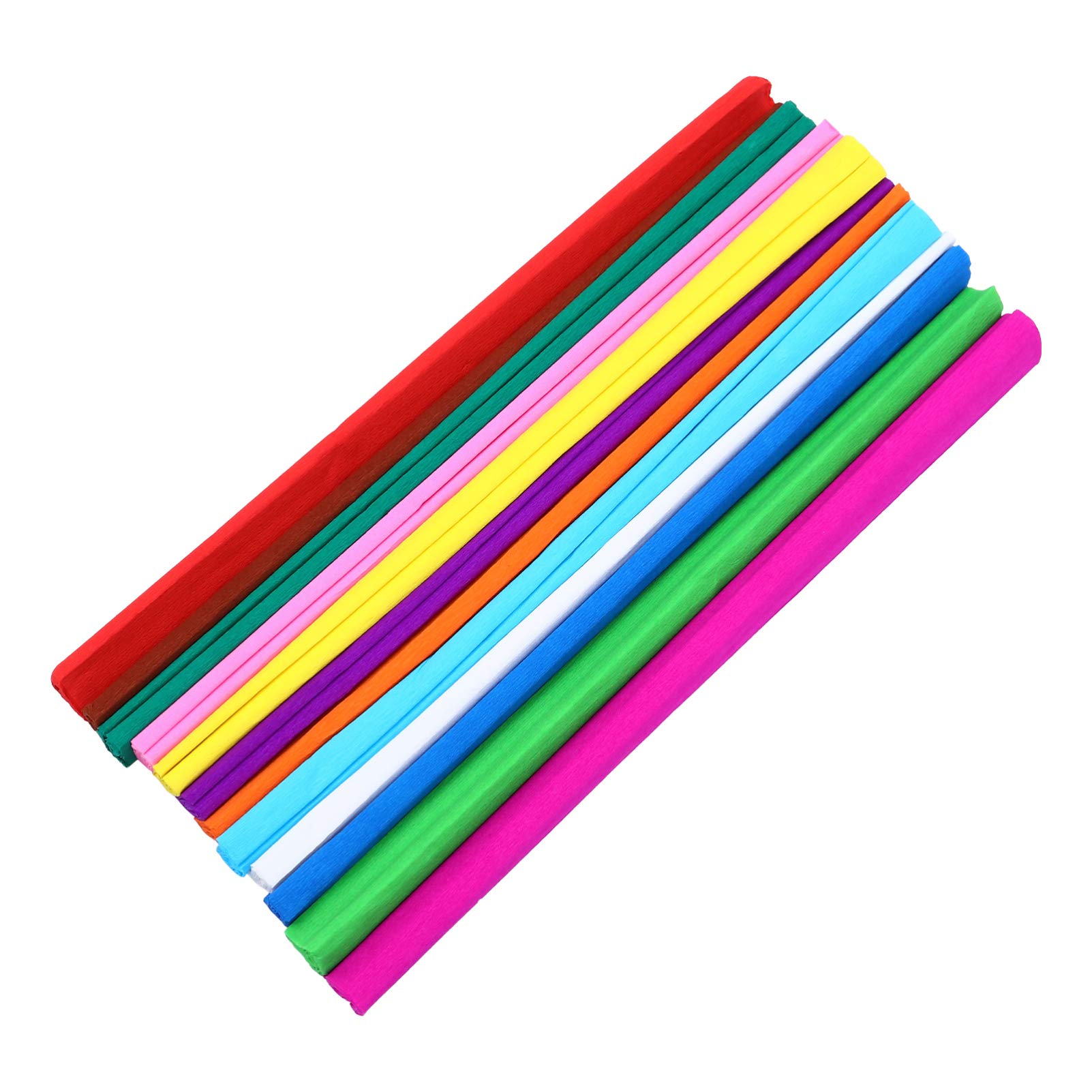 EXCEART 12 Rolls Colorful Crepe Paper for Flower Making, Gift Wrapping & Floral Art | 12 Assorted Colors | DIY Craft, Party Decor, Scrapbooking Supplies