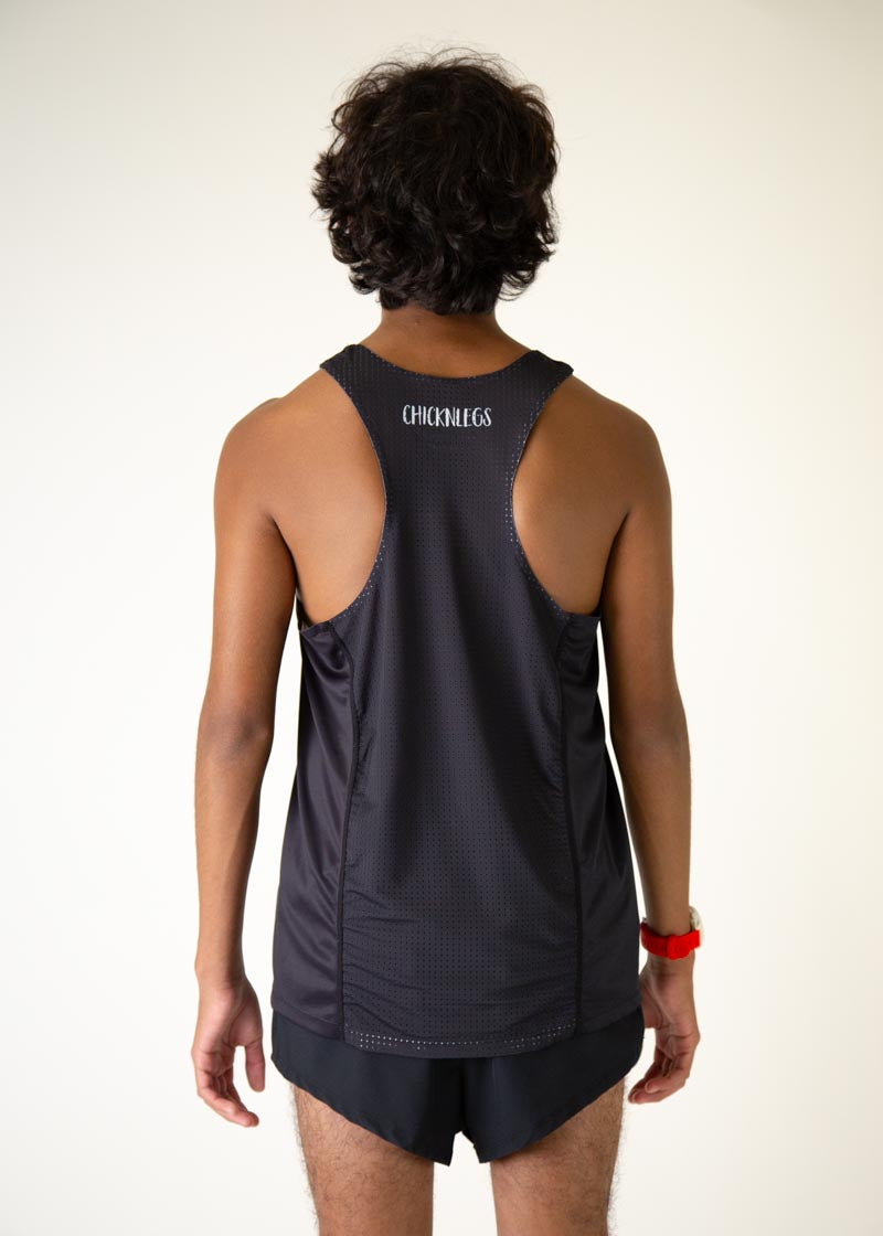 Men's Black Performance Singlet - Breathable Workout Tank Top for Gym, Running & Training - Moisture Wicking Athletic Shirt for Men