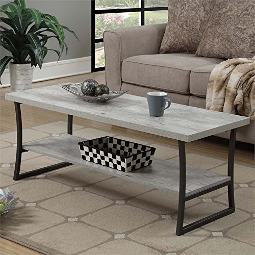 Pemberly Row Faux Birch Coffee Table - Modern Living Room Furniture for Small Spaces, Home Decor & Entertainment Center