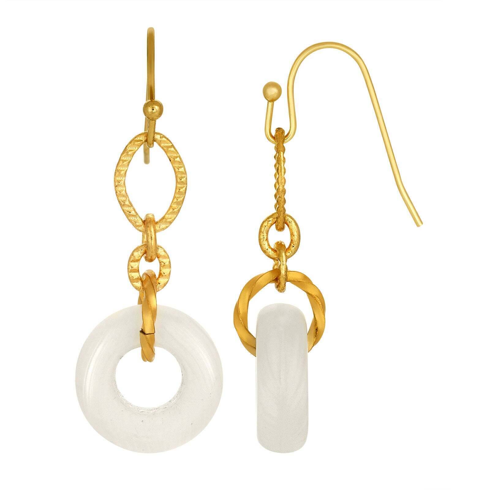 1928 Vintage Glass Bead Link Fish Hook Earrings - Elegant Dangle Earrings for Women, Perfect for Parties, Weddings & Special Occasions