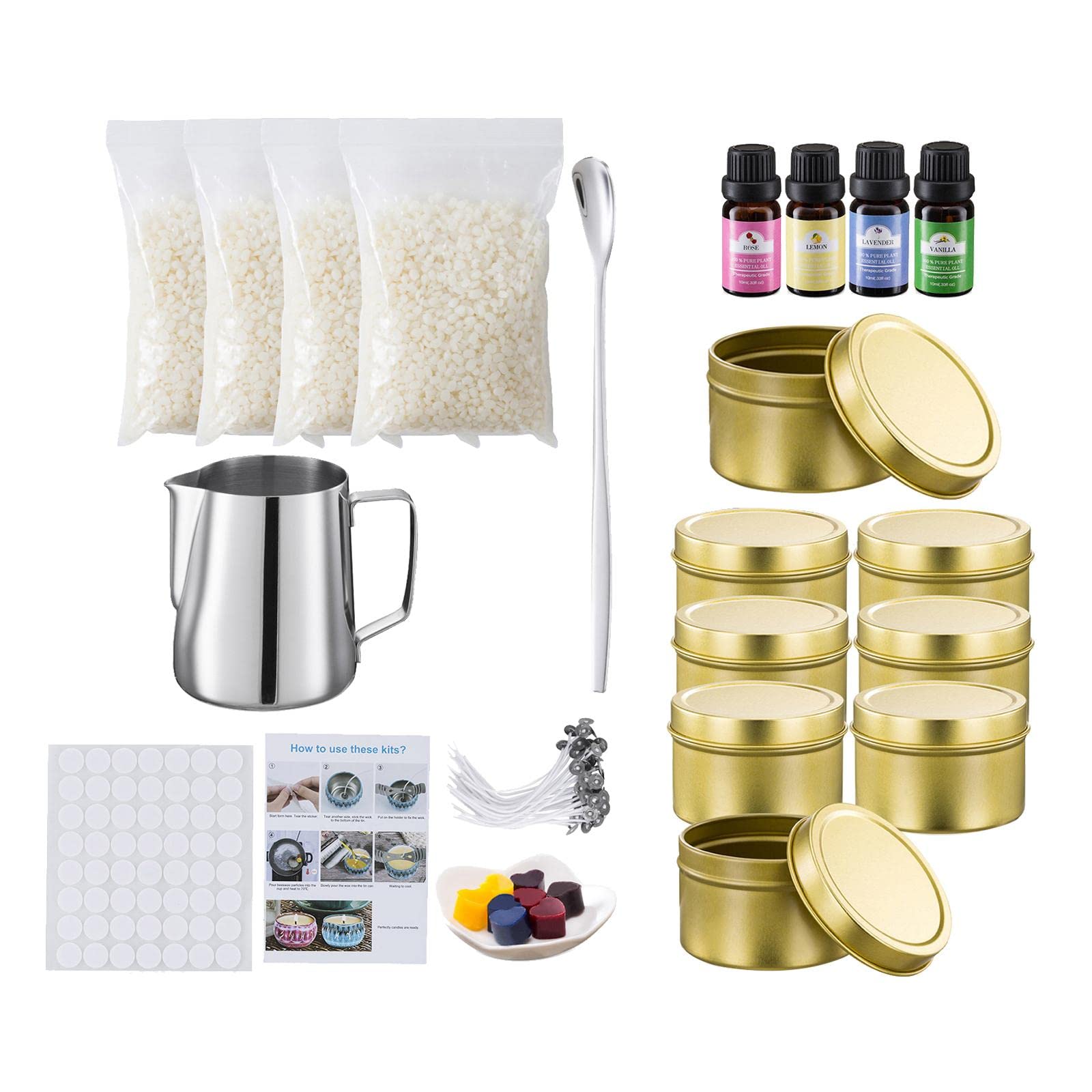 CALANDIS Tea Light Soap Candle Making Kit - DIY Handmade Supplies for Beginners - Create Relaxing Spa Candles at Home for Gifts & Aromatherapy