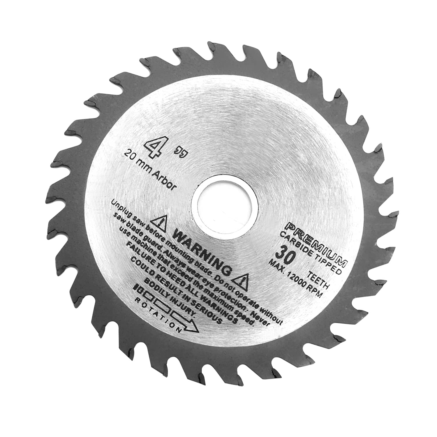 4 Inch Auniwaig Carbide Tipped Circular Saw Blade - 30T Wood Cutting Disc with 20mm Arbor for Hard & Soft Wood - Perfect for DIY Projects, Woodworking, and Professional Cutting Tasks