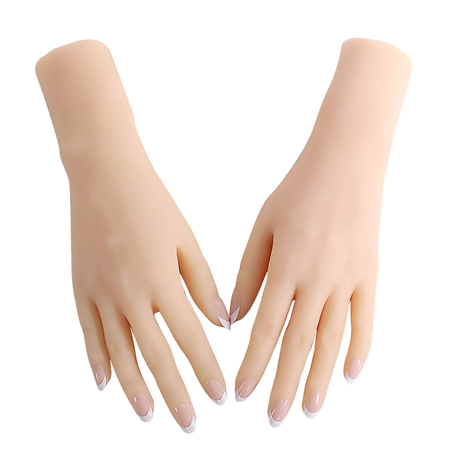 Professional Silicone Lifesize Female Mannequin Hand - Realistic Nail Practice & Training Model with Flexible Positionable Fingers - Perfect for Nail Art Practice, Salon Training, Photography Props & Medical Simulation (Artificial Bones & Fake Skin)