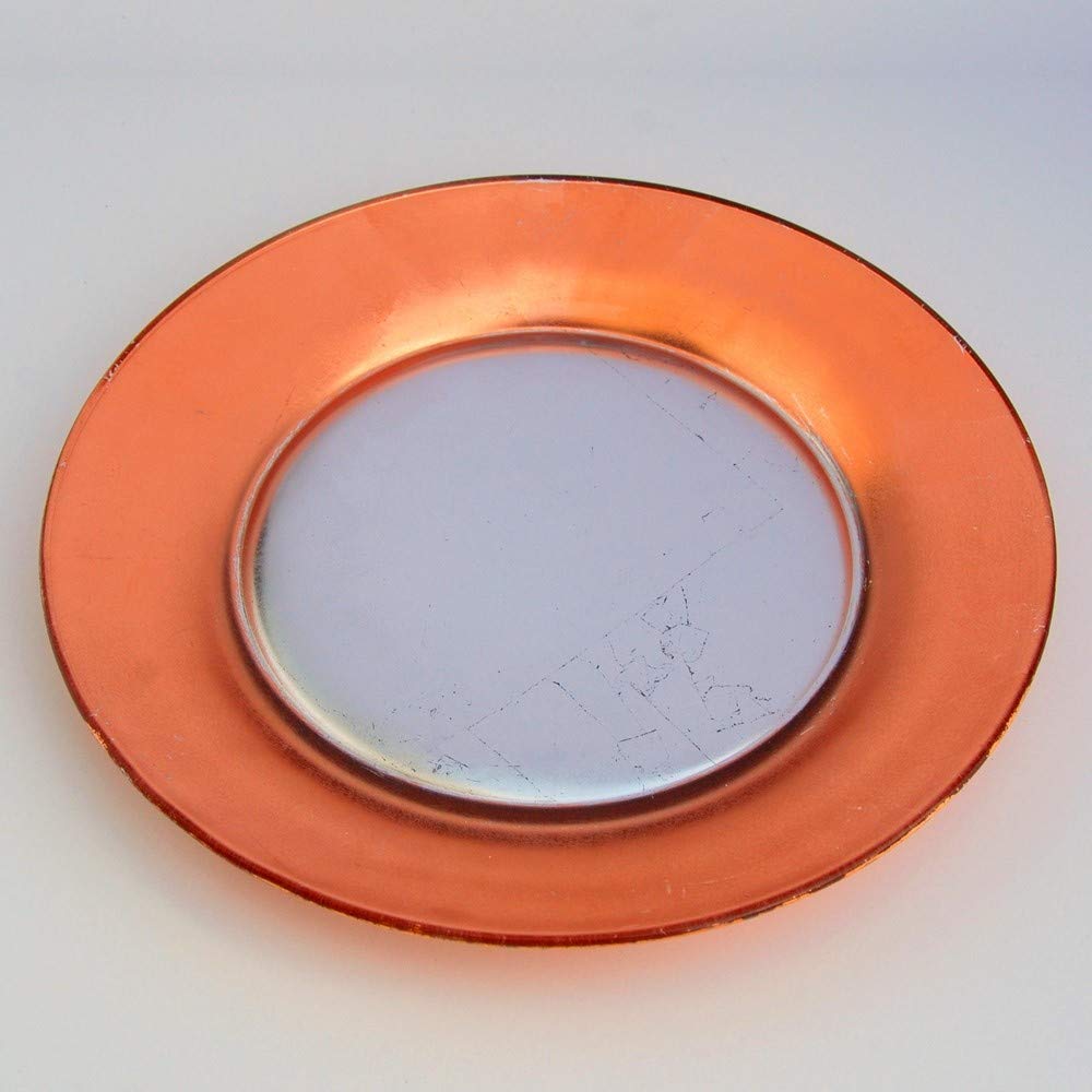 Red Pomegranate GILT ECLIPSE Silver/Rose Gold Gilded Dinner Plates Set of 4, 10.5 Inch - Elegant Tableware for Fine Dining, Weddings & Special Occasions