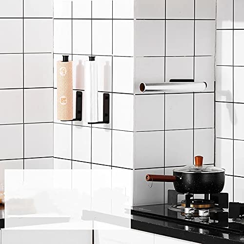 Punch-Free Shower Shelves & Wall-Mounted Toilet Paper Holder - Modern Black Bathroom Roll Holder with Hook (28.5cm) - Perfect for Small Bathrooms, Apartments & RV Showers