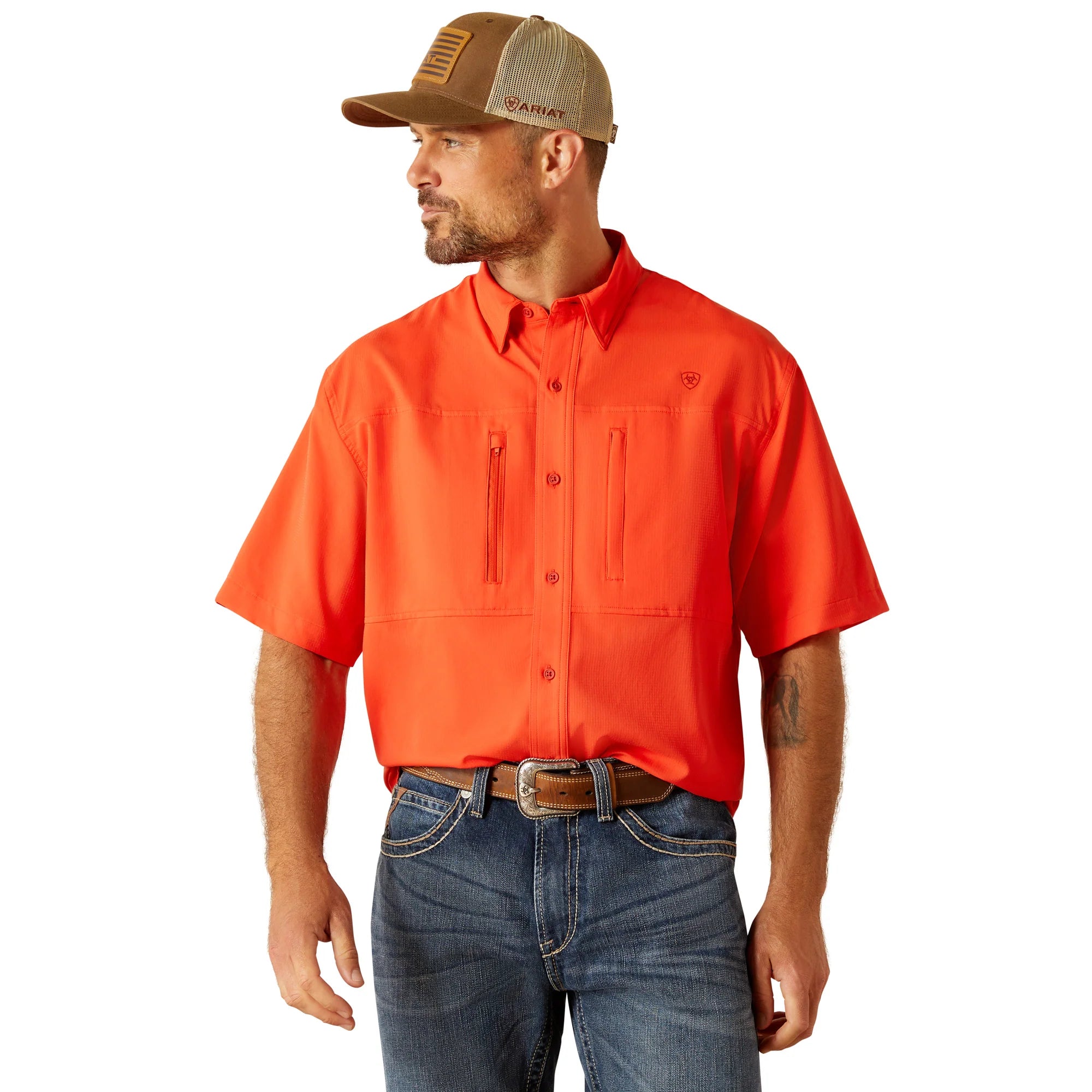 Ariat VentTEK Classic Fit Shirt - Breathable Performance Shirt for Men in Grenadine Red | Ideal for Outdoor Activities, Work & Casual Wear