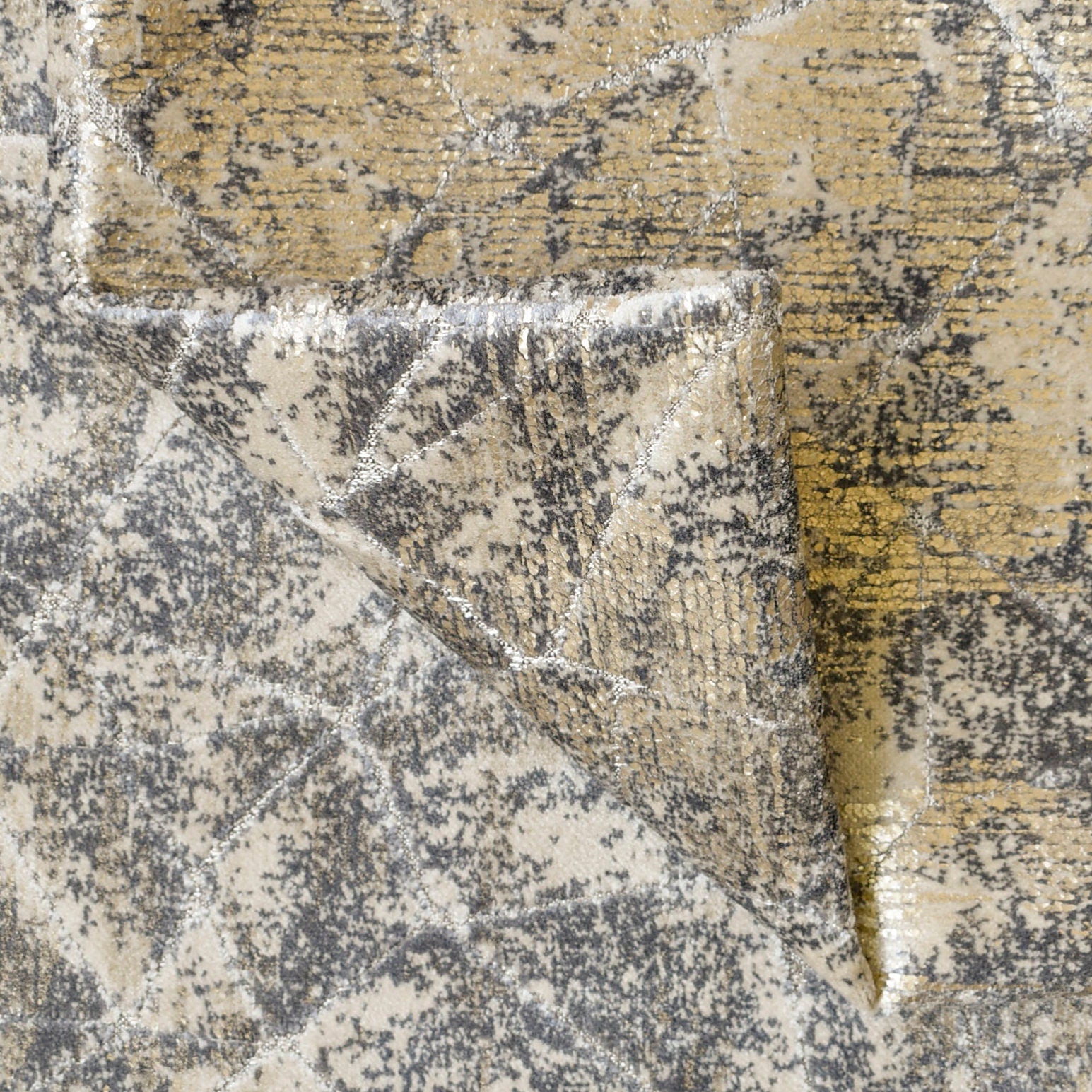 Beige Mosaic Foil Velvet Printed Textured Curtain Panels - Luxury Window Treatments for Living Room, Bedroom & Dining Room Decor