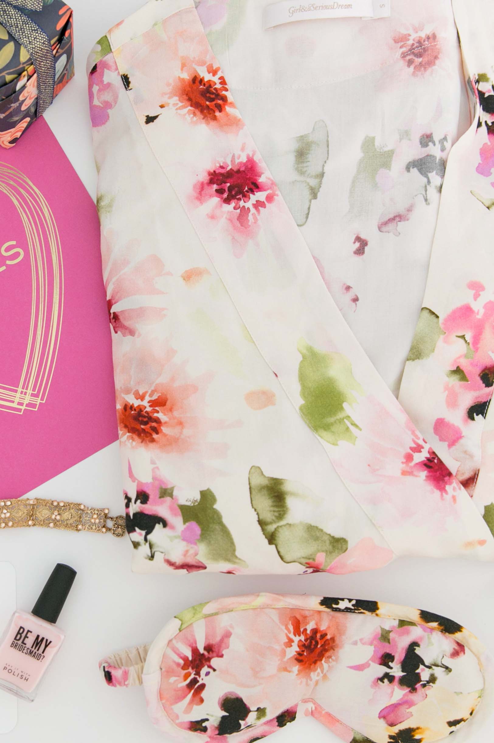 Floral Print Rayon Sleep Mask - Soft & Comfortable Eye Mask for Sleeping, Travel & Relaxation - Watercolor Dreams Design
