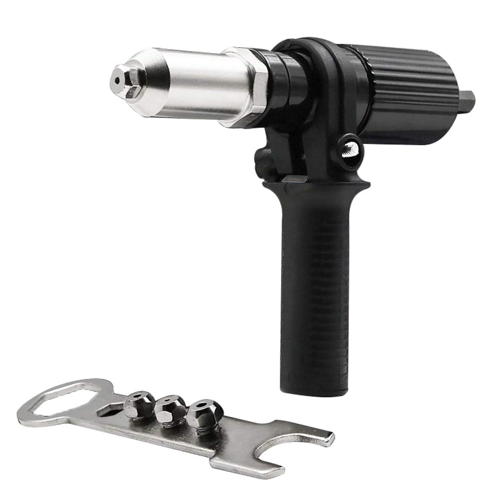 Electric Rivet Gun Adapter & Cordless Drill Insert Nut Tool Kit - Professional Aluminum Alloy Riveting Tool for Door/Window Installation, HVAC, Appliance Repair & DIY Projects