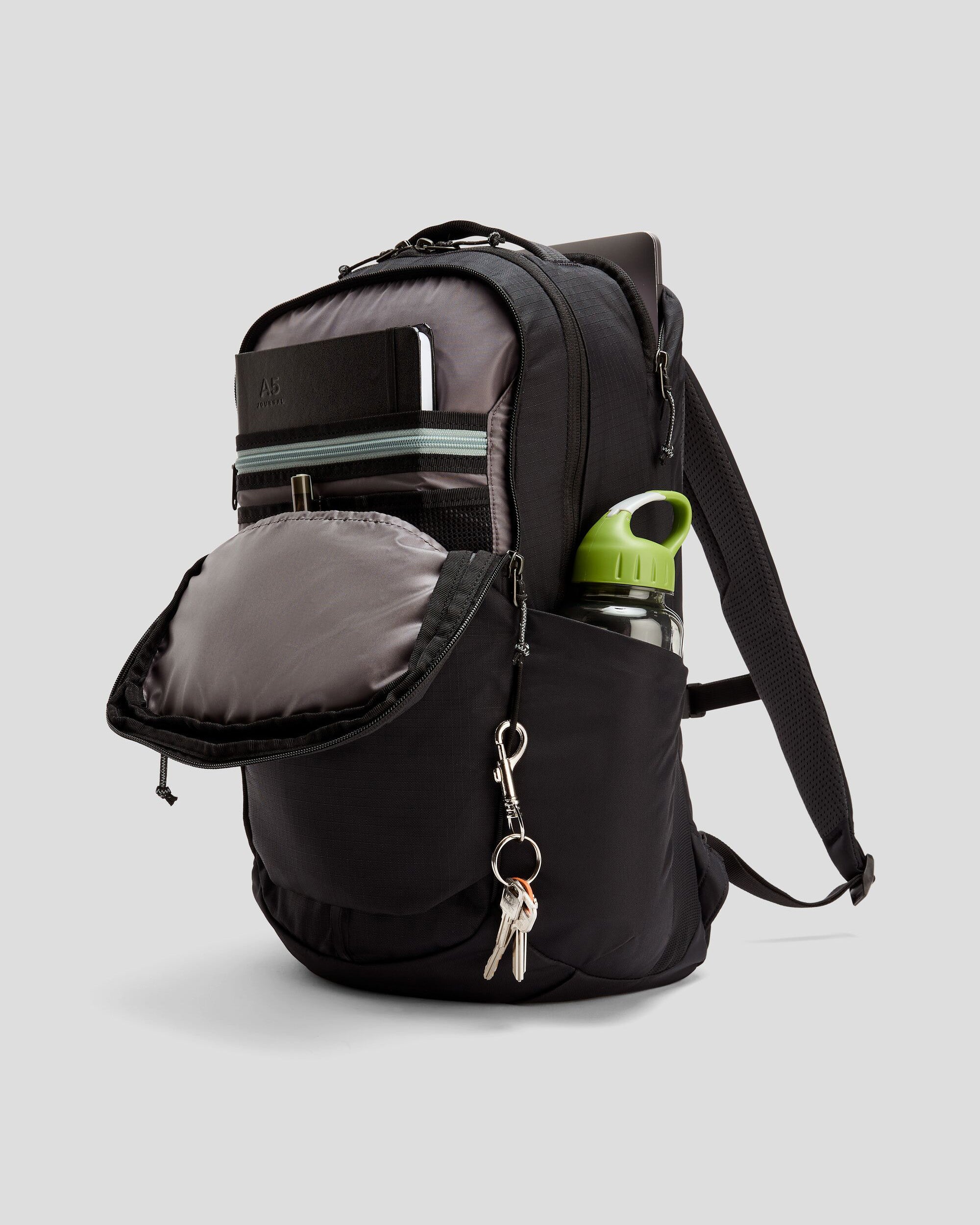 Axon Everyday Backpack 25L Black Stingray - Lightweight Durable Laptop Backpack for Work, Travel & School | Water-Resistant Daypack with USB Charging Port