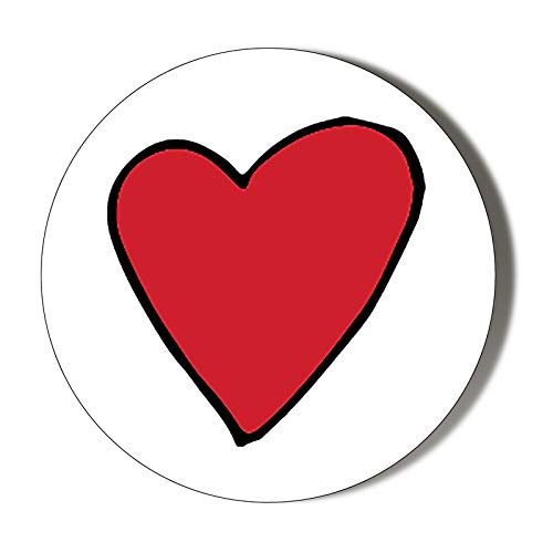 Cartoon Red Heart 58mm Handheld Mirror - Portable Compact Makeup Mirror for Travel, Home, and Vanity Use