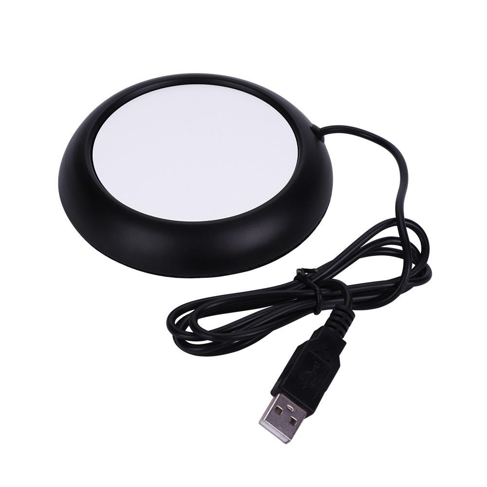 USB Wood Grain Beverage Warmer - Heated USB Coaster for Coffee, Tea & Mugs - Office Desk Warmer Pad (Black) | Perfect for Home, Office & Travel Use
