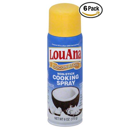 LouAna Coconut Oil Non-Stick Cooking Spray - 6oz (Pack of 6) | Healthy Oil for Baking, Frying & Grilling | Perfect for Pancakes, Waffles & BBQ