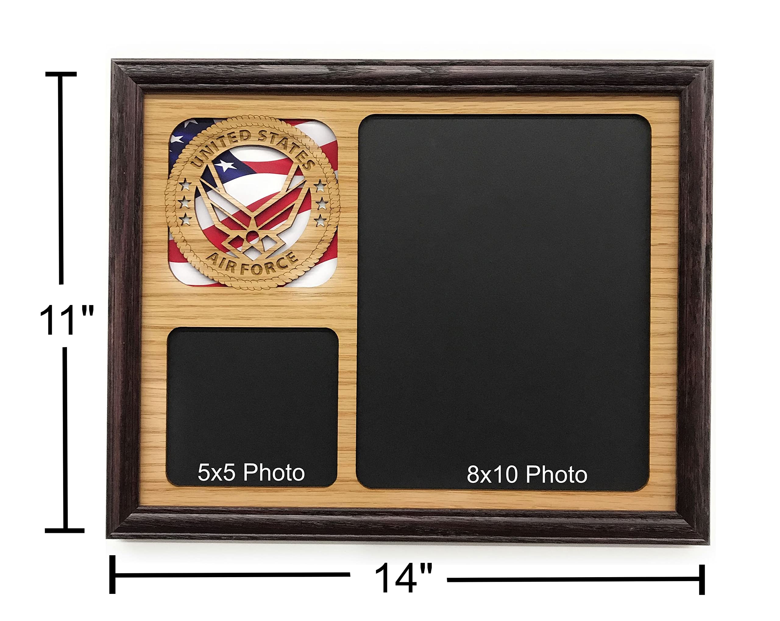 US Air Force Picture Frame 11x14 - Cherry Wood Military Display for Home, Office & Gifts | Perfect for Veterans, Military Families & Patriotic Decor