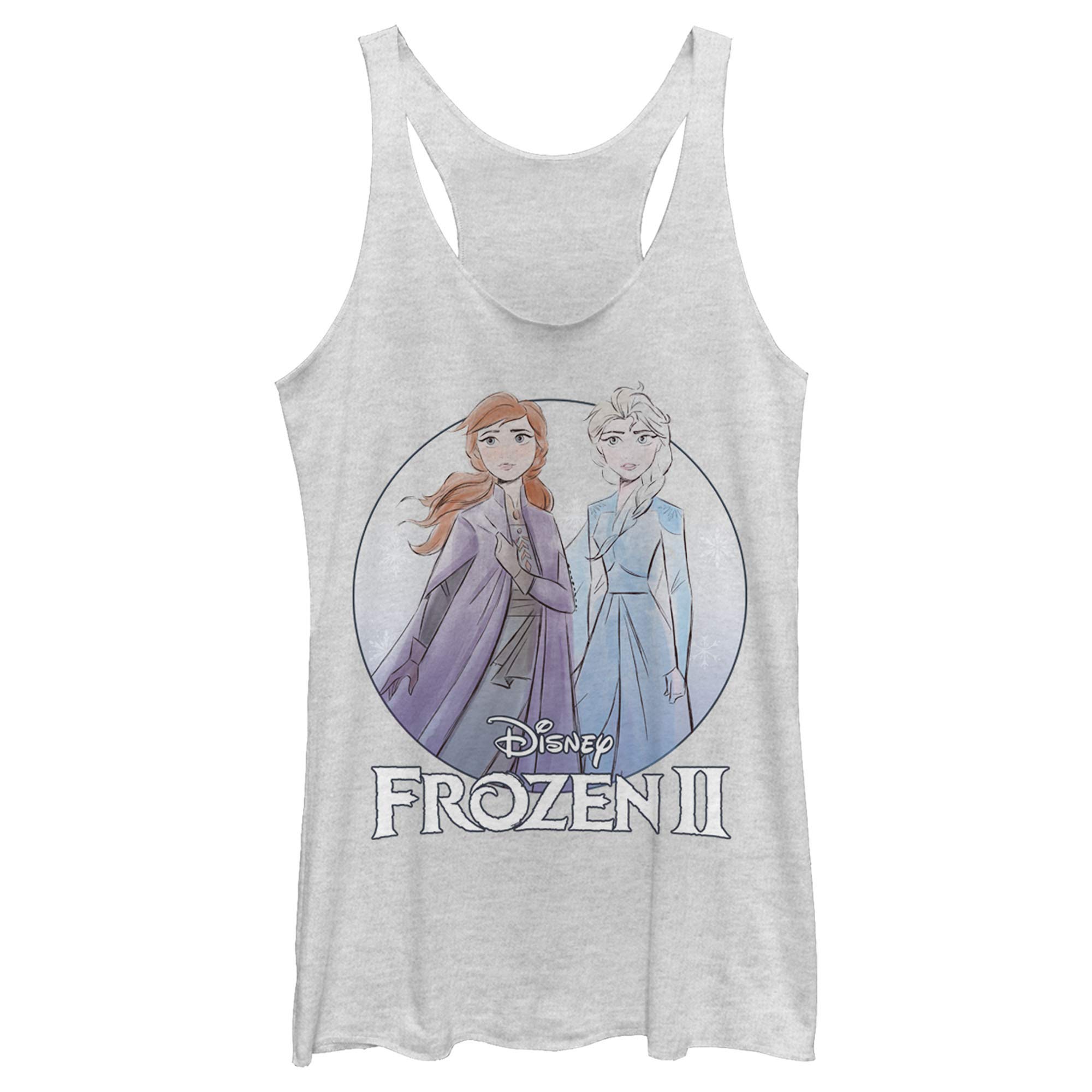 Fifth Sun Women's Frozen 2 The Journey Tri-Blend Racerback Layering Tank Top - Soft Breathable Fabric for Casual Wear, Workouts & Disney Fan Fashion