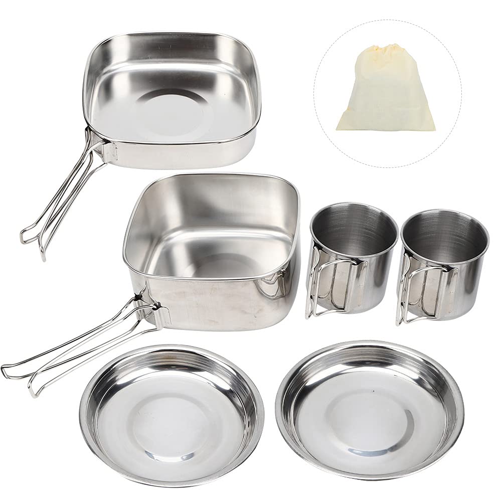 6-Piece Camping Cookware Set - Lightweight Pots and Pans for Outdoor Cooking, Hiking, Backpacking & Picnics | Perfect for Camping, Climbing, BBQ & Outdoor Adventures