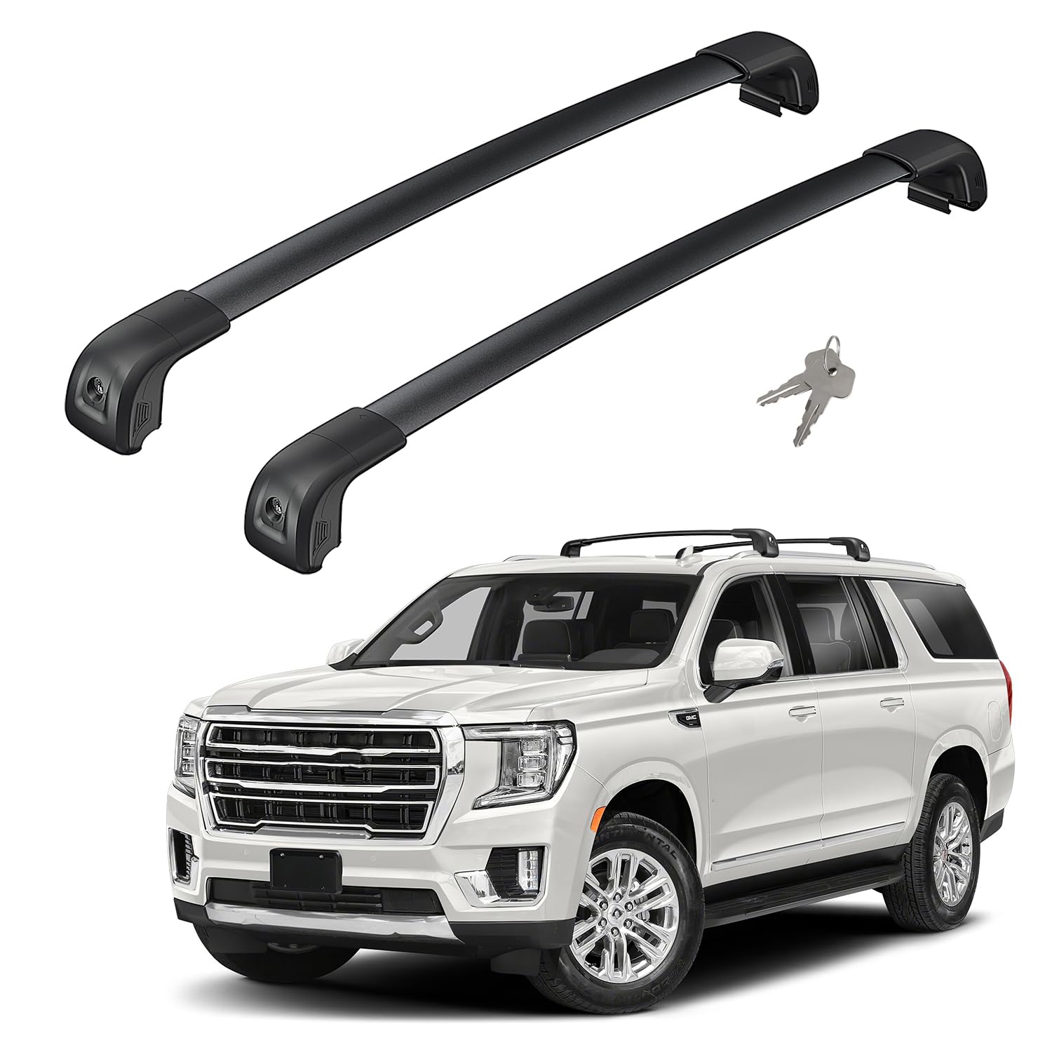 Lockable Aluminum Roof Rack Cross Bars for 2021-2025 Chevy Suburban, Tahoe, GMC Yukon XL & Cadillac Escalade ESV - Secure Cargo Carrier for Luggage, Bikes, Kayaks & Outdoor Gear - Perfect for Road Trips & Adventure Travel