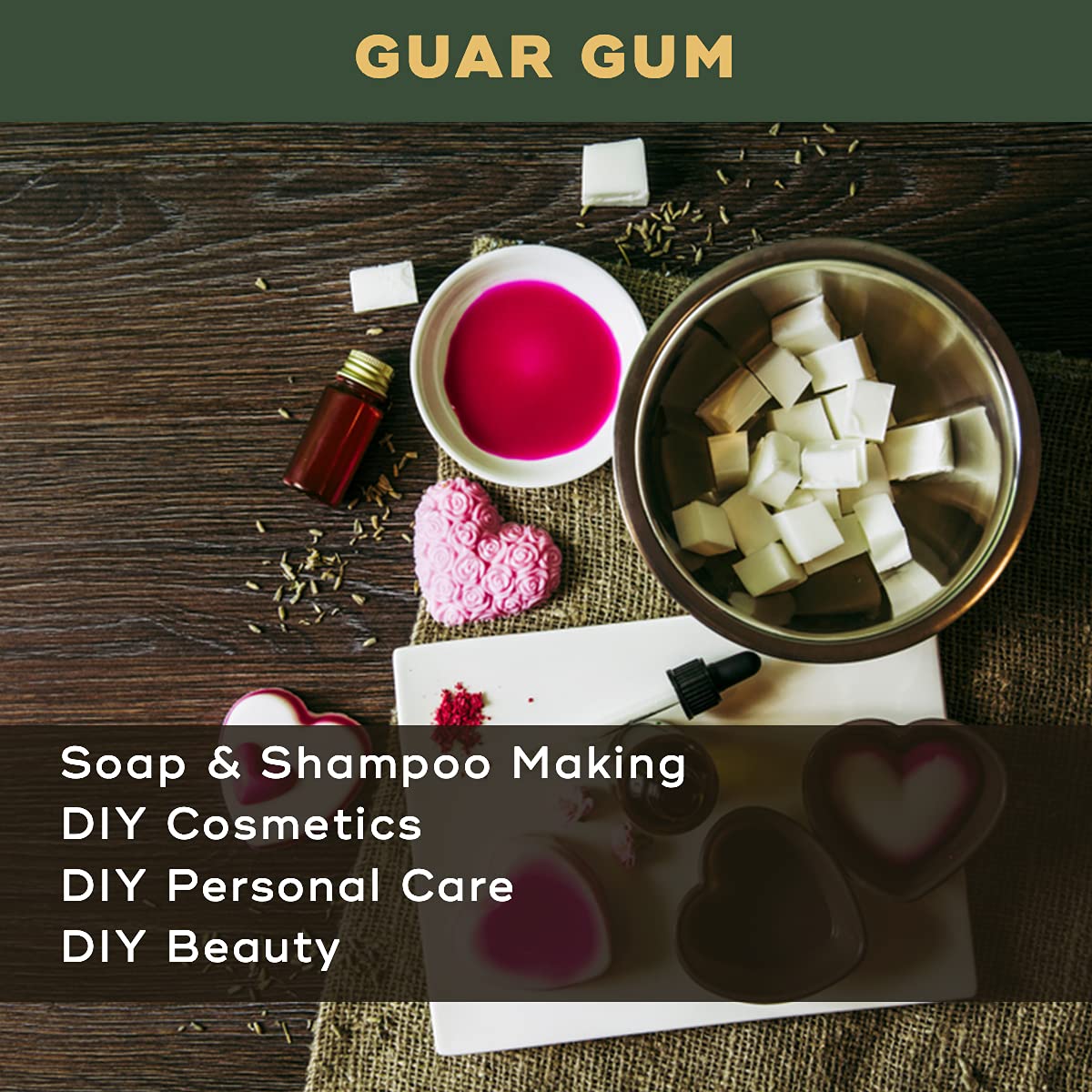 BRM Chemicals Guar Gum Powder - 200g for Soap Making, Shampoo, Cosmetics, Serum, Moisturizer & Lotion | DIY Beauty Formulations for Face, Hair, Skin & Body Care | Natural Thickener for Homemade Personal Care Products