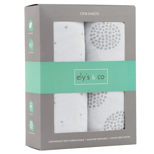 Elys & Co 2 Pack 100% Cotton Crib & Toddler Bed Sheets - Soft Breathable Nursery Bedding for Boys & Girls - Perfect for Daycare, Home & Travel Use