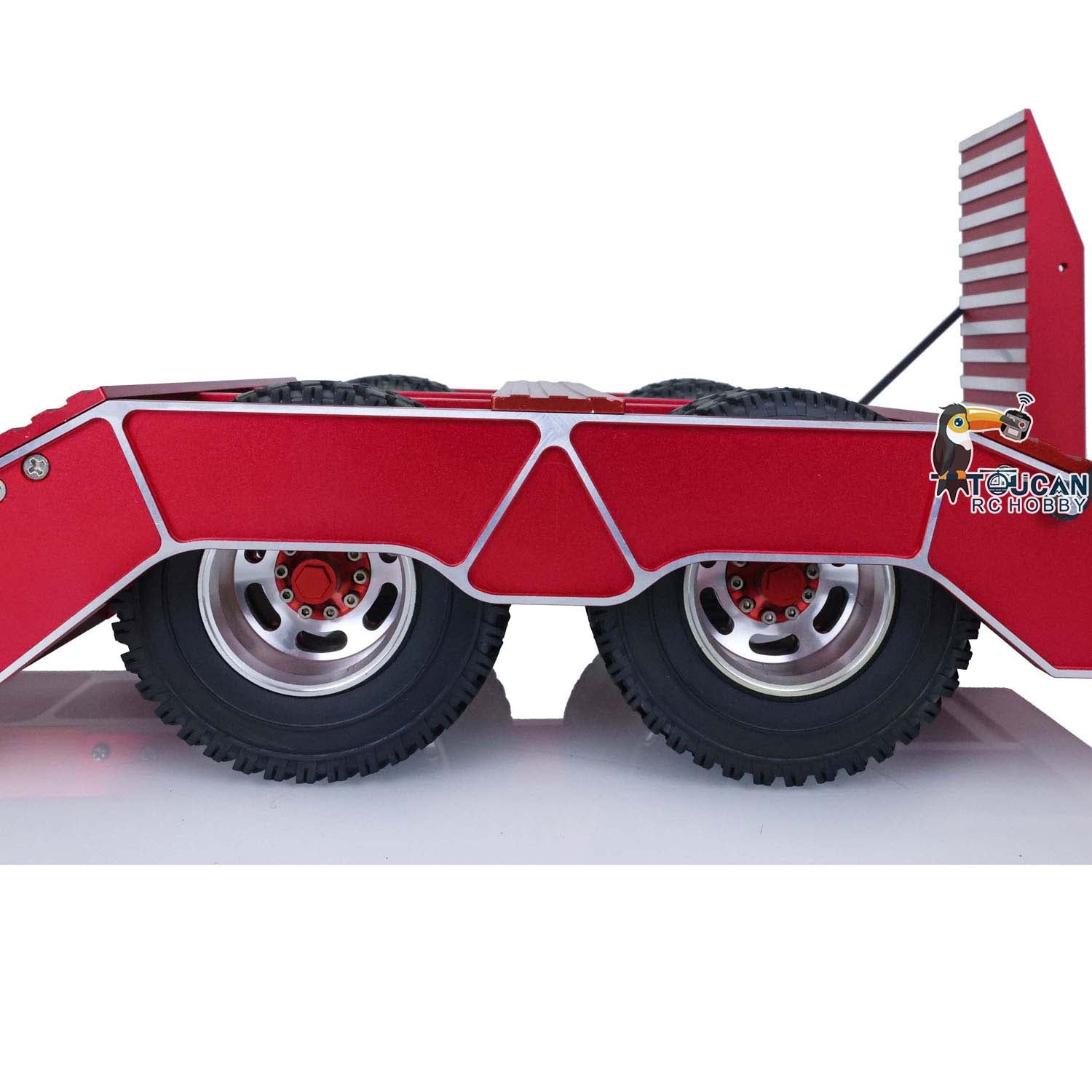 1/14 Scale Heavy Duty Metal Chassis RC Semi Trailer - 2 Axle Construction Truck Accessory for DIY Model Cars (106x21x20cm) - Perfect for RC Construction Vehicle Simulation & Off-Road Play