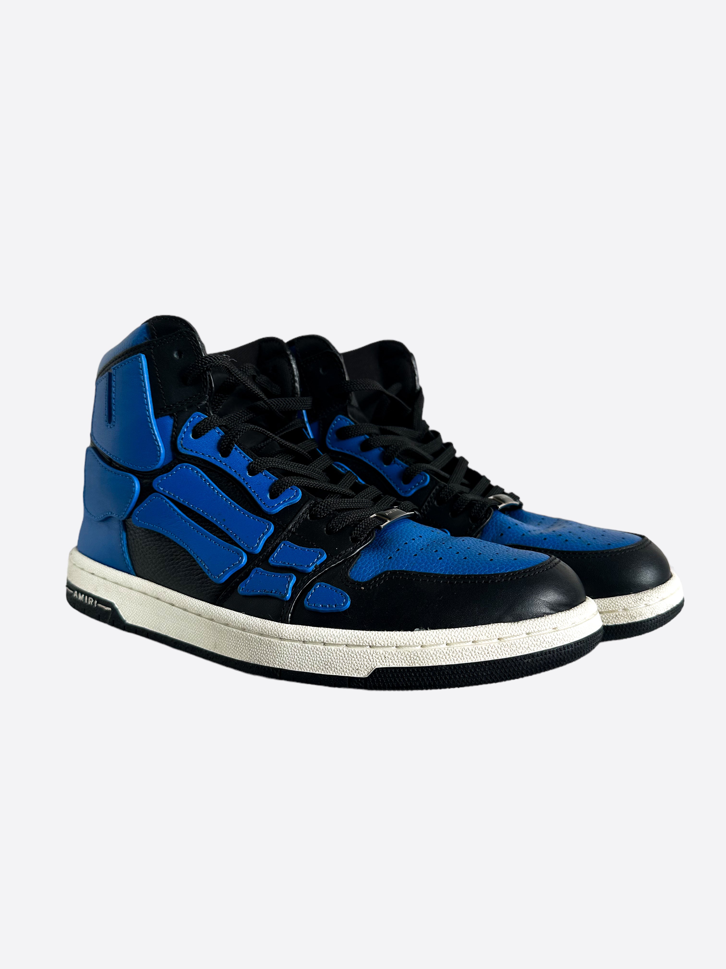 Amiri Black & Blue Skeleton High Top Sneakers for Men - Stylish Streetwear Fashion Shoes for Casual Wear & Night Out