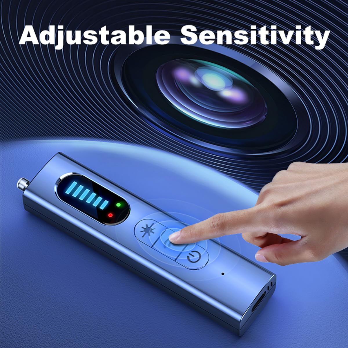 Hidden Camera & GPS Detector - 5-Level Sensitivity Anti-Spy Device for Home, Office & Travel Security | Privacy Protection Scanner