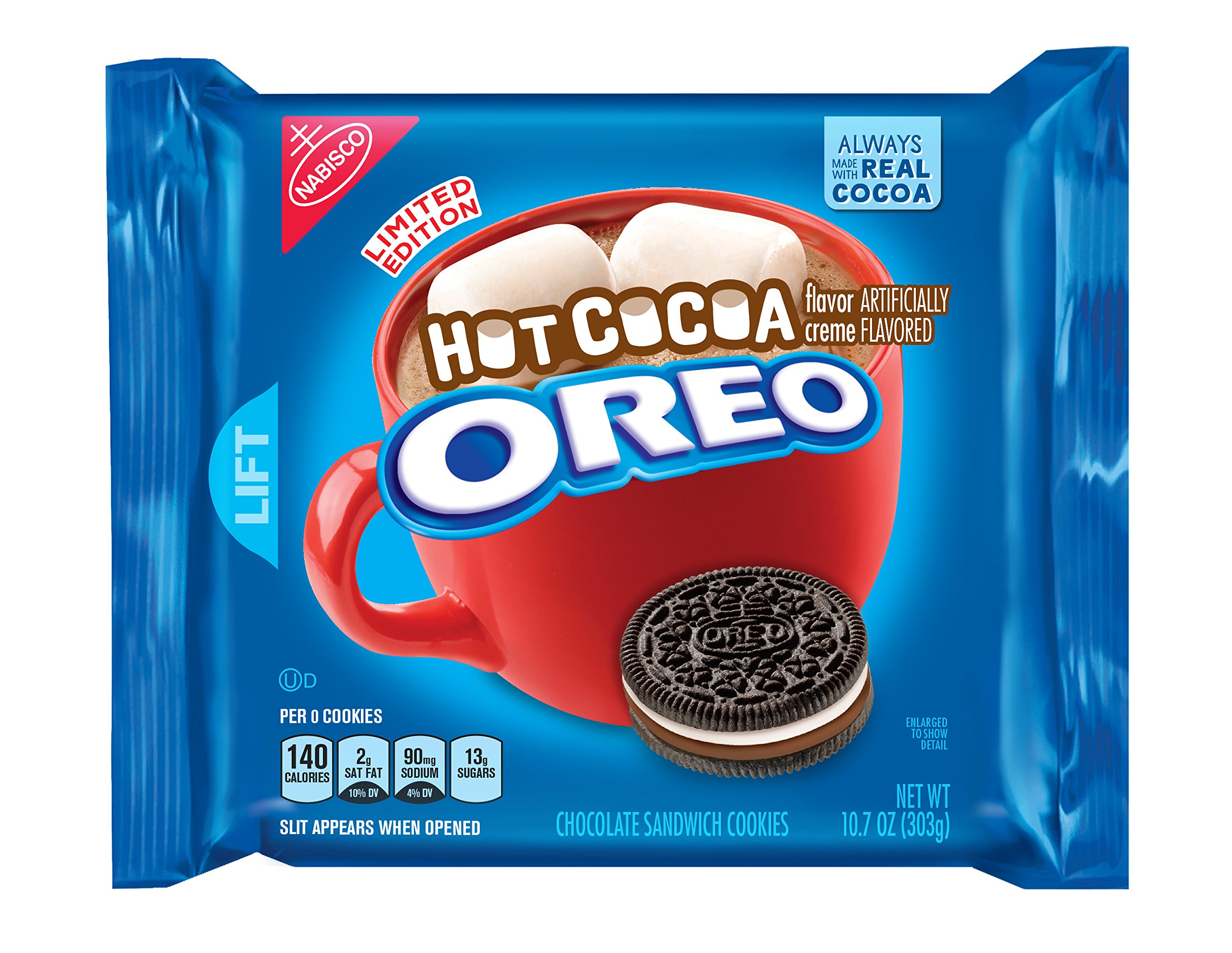 Oreo Hot Cocoa Chocolate Sandwich Cookies - Limited Edition Holiday Treat (10.7 oz) - Perfect for Christmas Gifts, Stocking Stuffers & Winter Snacking