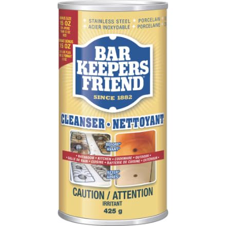 Bar Keepers Friend Cleanser Powder 425g - Multi-Purpose Stain Remover for Kitchen, Bathroom & Cookware | Rust & Hard Water Stain Remover