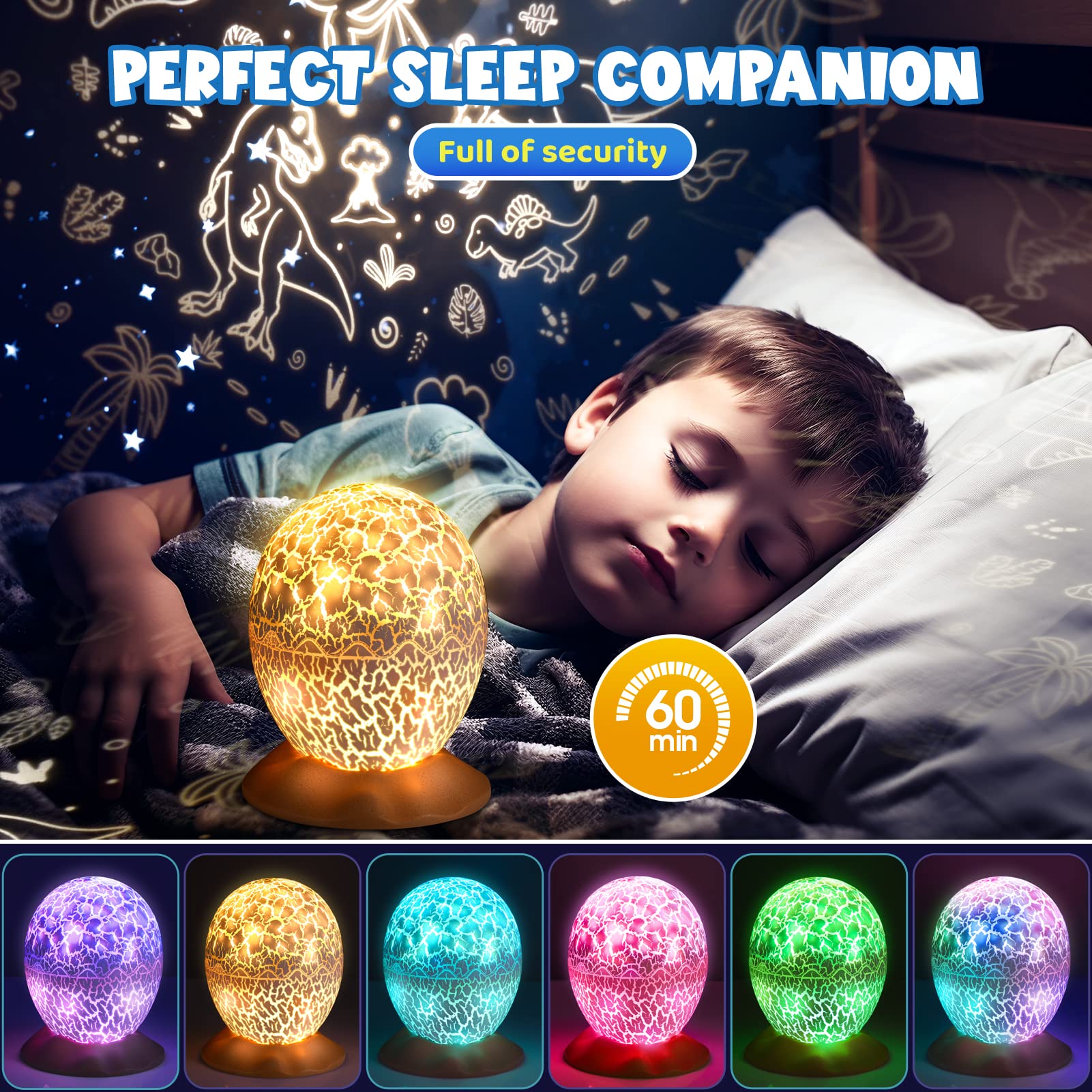 Chardfun Dinosaur Egg Projection Toy - Sensory Dinosaur Toys for 1-9 Year Old Boys, Autism-Friendly Birthday Gift for Kids, Perfect for Bedtime Stories and Interactive Play