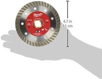Milwaukee 49-93-8008 4.5 Inch Diamond Premium Turbo Cup Wheel - High Performance Grinding & Concrete Cutting - Perfect for Masonry, Tile, and Stone Work