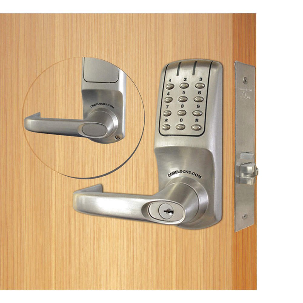 CODELOCKS CL5250-BS Electronic Keypad Door Lock with (4) AA Batteries - Secure Access for Home, Office & Storage Units