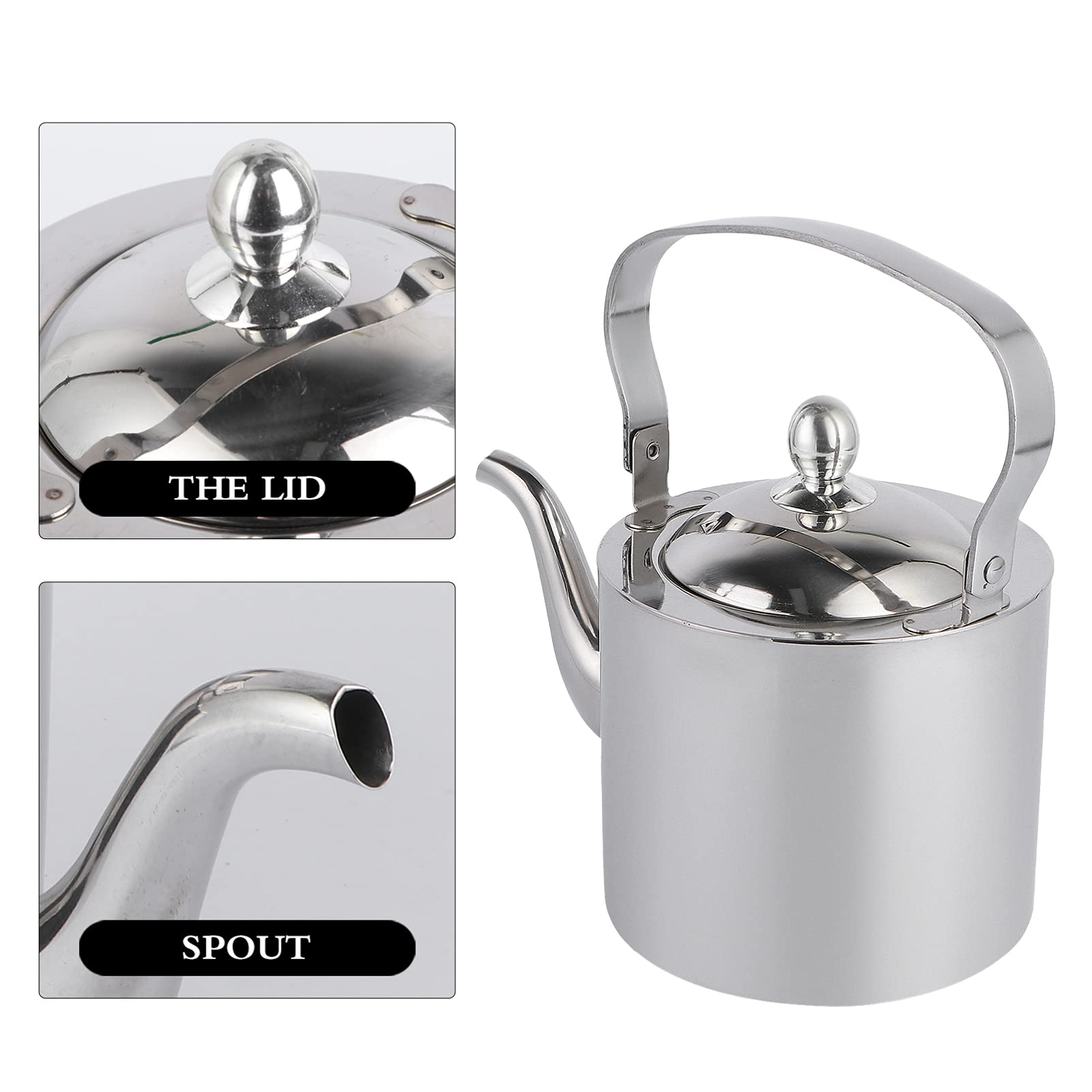 Stainless Steel Tea Kettle with Infuser - Large Stovetop Safe Teapot for Loose Leaf & Herbal Tea | Perfect for Home, Office & Outdoor Tea Brewing