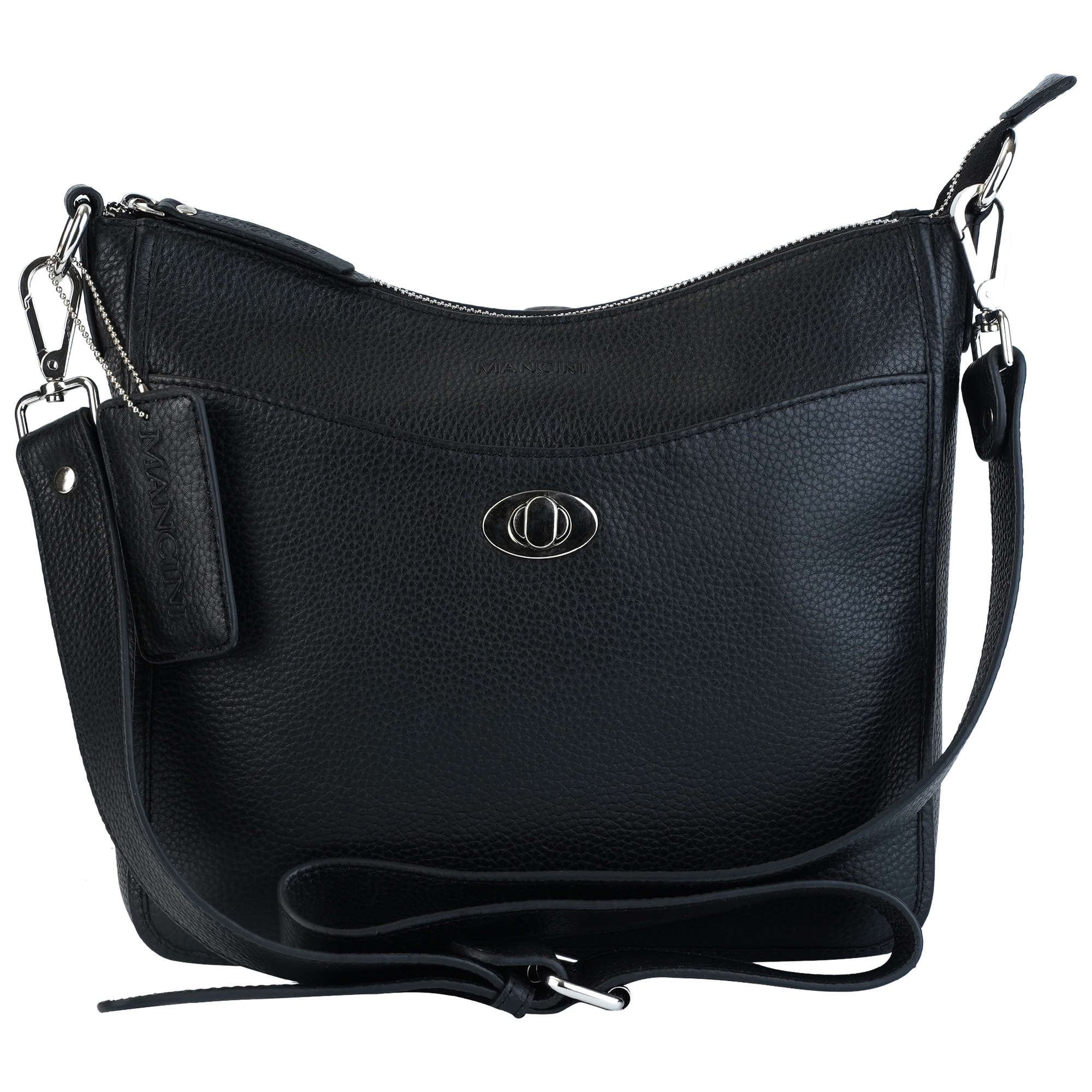 Mancini Pebbled Leather Elizabeth Crossbody Handbag for Women - Stylish Shoulder Purse for Work, Travel & Everyday Use